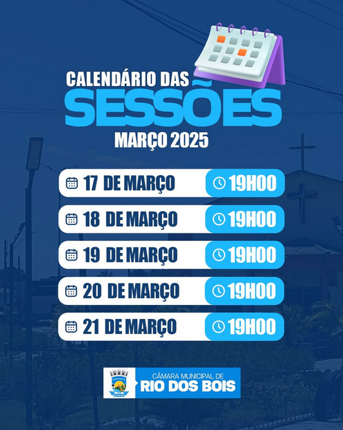 Câmara Municipal de Rio dos Bois convida população para a Semana de Sessões Ordinárias